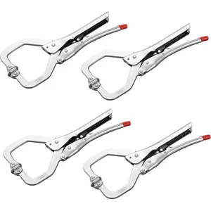 12-Inch Self-Adjusting Locking C-Clamp, Swivel Pads, C Clamp Locking Pliers, 3.14" Throat Depth, 3.54" Jaw Capacity, 925 lbs Maximum Clamping Force