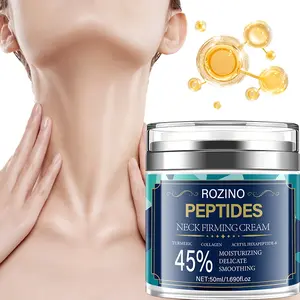 Rozino Peptide Neck Firming Cream 50ML, 45% High Concentration Peptides, Turmeric Collagen, Anti-Wrinkle, Tightening, Moisturizing, Smooth, Daily Neck Care, Skin Care