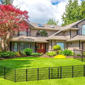 Getlay Garden Fence With Gate, Heavy Duty Iron Animal Barrier Fence For Yard ,Suitable For Indoor Pet Fence Or Outdoor Dog Fencing