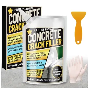 Concrete Crack Filler, High Elasticity Cement Crack Filler, Self Leveling Concrete Slab Repair Sealant for Driveway, Walkway,, Waterproof Caulking Glue for Joint, - 17.6 Floz
