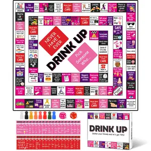 Drinking Board Games for Adults Funny Party Interactive Drink Up Cards Board Games Adult Tipsy Drinking Games for Game Night Birthday Party Play, Age 21+, 2-8 Players