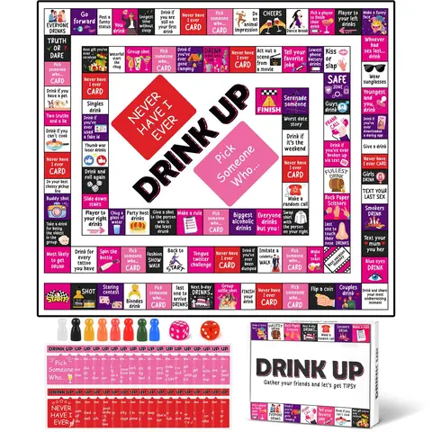 Adult Theme Rubber Tabletop Drinking Game Set - 1 Pack, 2-8 Players, 21+, 16.7x14.8in 1 Piece Rubber Mat, Funny Interactive Fun for Graduation Game Night (Toys & Hobbies)