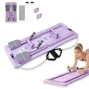 Foldable Pilates Reformer Board, 4 in 1 Multi-Functional Pilates Sliding Board for Full Body Home Fitness Training