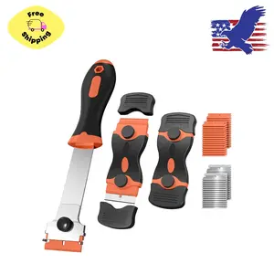 3 Pack Razor Blade Scraper Set, Includes 30 Plastic & 30 Metal Blades