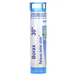 Boiron Borax, 30C, Canker Sore Relief, Approx 80 Pellets