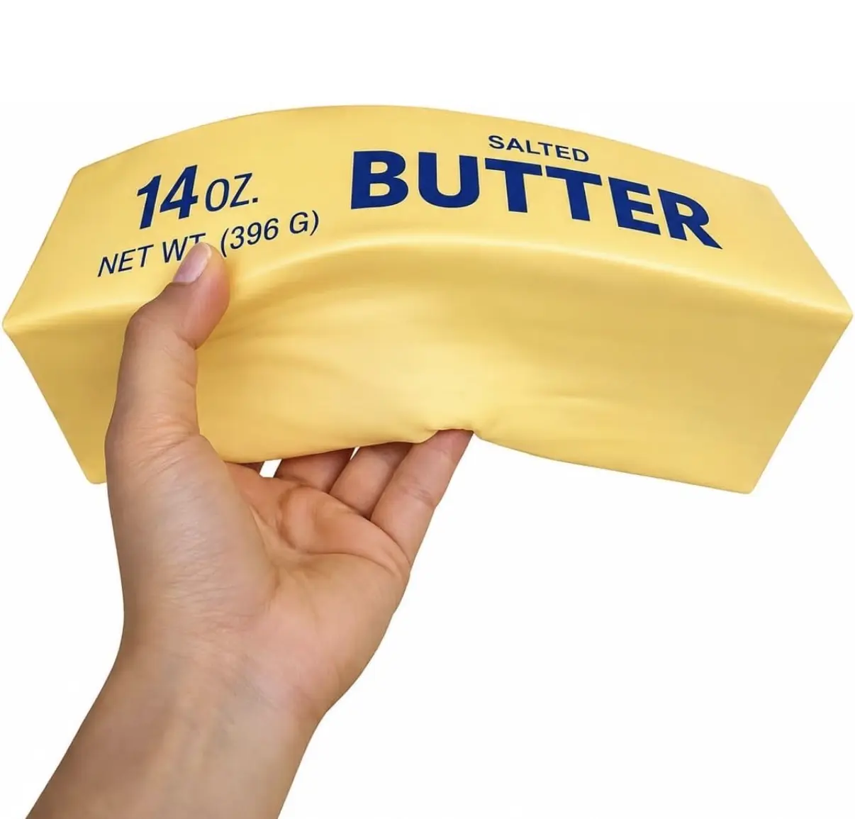 9.5in Giant Butter Squishy - Large Slow Rising Sticky Squeeze Toy - Soft Memory Foam