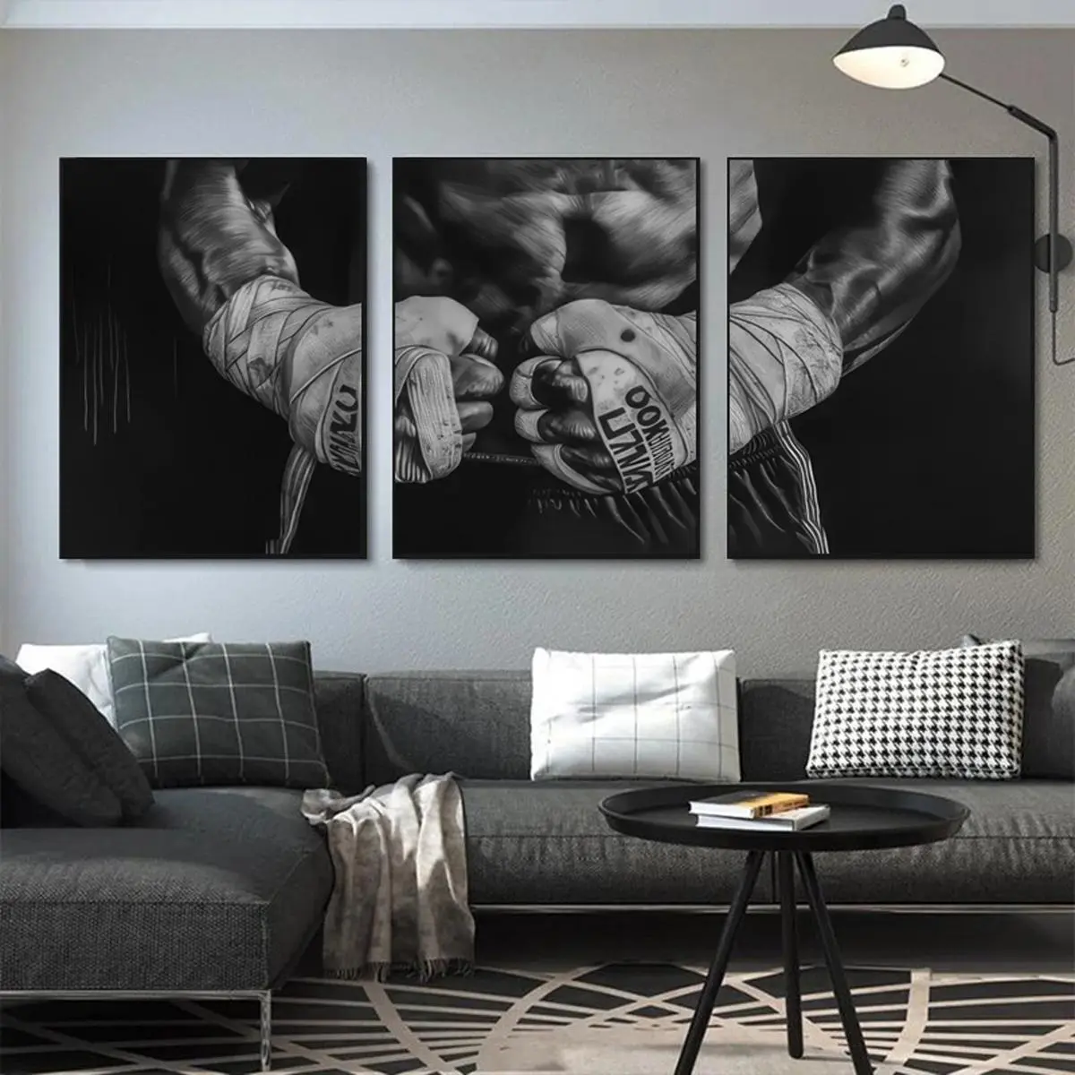 Boxing Themed Unframed Painting, Athlete Wall Decor, Modern Wall Art Poster, Wall Art Decor for Home Living Room Bedroom Gym, Ornaments, Art Wall Decoration, Art Work For Wall Decor, Modern Art Design