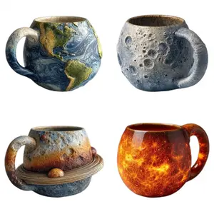 Planetary Mug Collection Cosmic Ceramic Cups for Coffee Tea Lovers with Unique Galaxy Pattern Home Office Decor Gifts