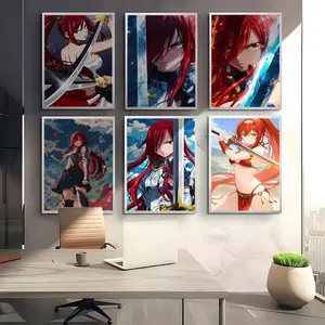 Anime Cool F-Fairy T-Tail E-Erza Scarlet Poster HD Waterproof Art Poster for Home, Bar & Café Decor | Fade-Resistant, Non-Sticky, Vibrant DIY Wall Print Perfect Decorative Poster for Office & Living Room