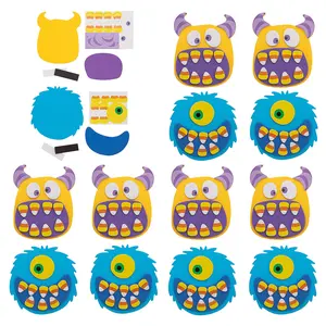 Halloween Candy Corn Monsters Magnet Foam Craft Kit - 4" x 4", Makes 12