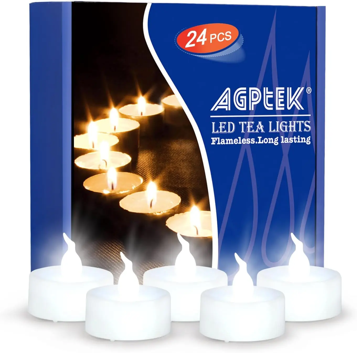 24-Pack Smokeless Flameless LED Tiny Tealight Candle Lights (3.6cm Diameter, Cool White) - Battery-Operated, Auto On/Off Timer, Steady No-Flicker, Long-Lasting, Indoor Safe, Batteries Included, Unique Lighting Decor for Weddings, Romantic Dinners