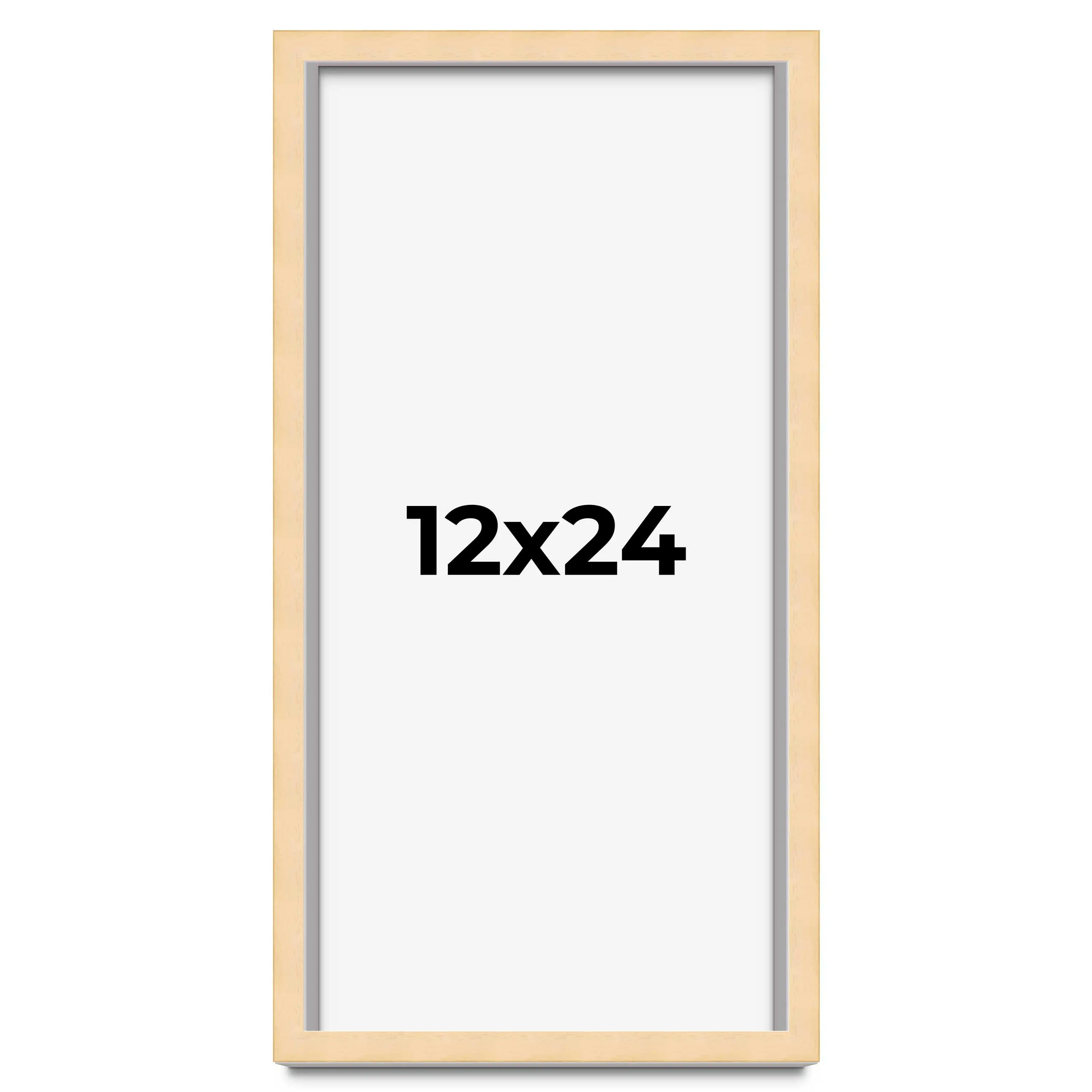12x24 Solid Wood Picture Frame with UV-Resistant Acrylic & Acid-Free Backing, Available in 6 Finishes: Matte Black, Matte White, Metallic Bronze, Silver, Natural Wood Grain & Mahogany