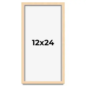12x24 Solid Wood Picture Frame with UV-Resistant Acrylic & Acid-Free Backing, Available in 6 Finishes: Matte Black, Matte White, Metallic Bronze, Silver, Natural Wood Grain & Mahogany