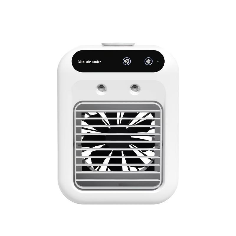 1pc Rechargeable Mini Air Conditioner Portable Water Cooling Fan Humidifier Purifier Desktop Air Cooler Fan for Office Desktop