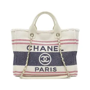 Pre-owned CHANEL Canvas Tote Bags Deauville Cotton Bag
