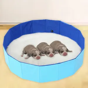 Portable Birthing Pool for Dogs and Puppies Foldable Whelping Pen Easy to Clean Hard Collapsible Portable Pet Swimming Bath Pool (L-32"x8")
