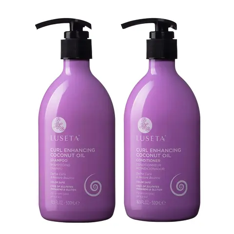 Luseta Curly Hair Shampoo & Conditioner Set with Coconut Oil, Unlimited Bounce for Wavy hair, Reduce Frizz and Repair Dry Hair, for All Curl Types Sulfate Free 16.9Fl oz × 2