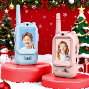 Kids' Video Walkie-Talkies (Set of 2) — Handheld, Rechargeable Video Intercoms Perfect for Indoor & Outdoor Family Play, Outdoor Activities, Camping, and Hiking Adventures for Boys and Girls Ages 3–12; An Excellent Gift for Kids!