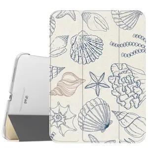 Ocean Sketches Case for iPad A16 2025 / iPad air 6/ iPad mini 6, Slim Stand Cover with Soft Translucent Frosted Back Pencil Slot, for Samsung Galaxy Tab S9 Tablet Cases