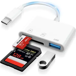 Card Reader For iPhone 15,16,17, USB C to Micro SD Memory Card Adapter For iPad,Mac Pro,Air, USBC/Type C Camera Card Reader With USB A Port For iPhone 16,More Android USBC Devices