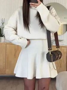 Seasonal Waist Cinching Knit Two-Piece Set, Womenswear, Stylish & Comfortable Design, Perfect for Everyday Wear, Ideal Gift Choice