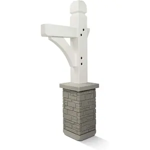 Premium Mailbox Post Set with Cross-Arm, Classic White