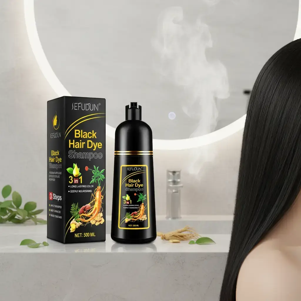 Sefudun 3-In-1 Dye Shampoo Conditioner Hair Color Treatment, Hair Coloring, Haircare, Natural Ingredients Nourishing Deep Nourishment & Shine, Salon-Quality Results, Moisturizing, Hair Products