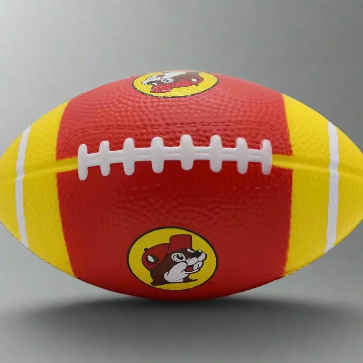 Buc-ee's Football for Youth & All Ages, Soft, Durable Foam Balls with Reduced Impact for Easy Gripping and Throwing, Vibrant Yellow for Backyard Fun & Beach Outings, Soft Foam