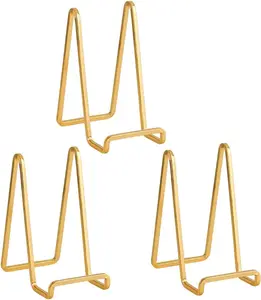 Pack Of 3 Metal Plate Stands Are Used for Displays, Including Easels for Paintings, Tabletop Display Stands, Wrought Iron Displays for Photo Frames, Metal Plates, Vinyl Records, Books, Plaques, And Signs