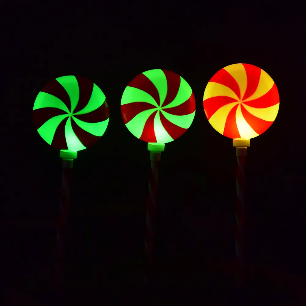 Solar 7-Color Lollipop Lights Solar LED Color Changing Christmas Lollipop Ground Stake Lights Garden Decoration Lights lamps luces