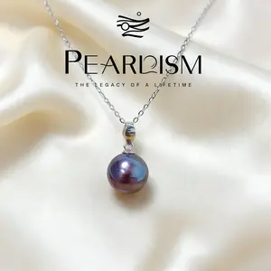 PEARLISM Simple Design Purple Pearl necklace 9-10mm