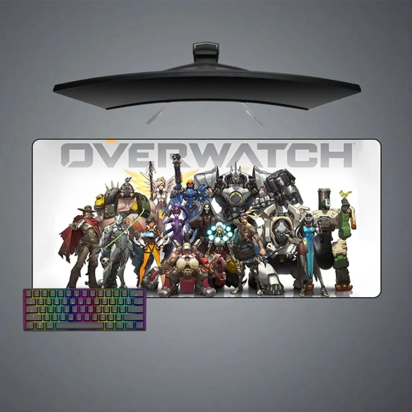 Overwatch Heroes Design Gaming Mouse Pad, Computer Desk Mat