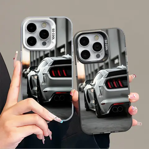 Mustang Sports Car Acrylic Protective Smartphone Case - Anti-Drop, Corner-Cushioning Cover for iPhone 16 Pro Max,17,15,14,13,12,11 & Samsung S25,S24,S23,S22 Plus,Ultra, Shockproof for Cellphone Devices