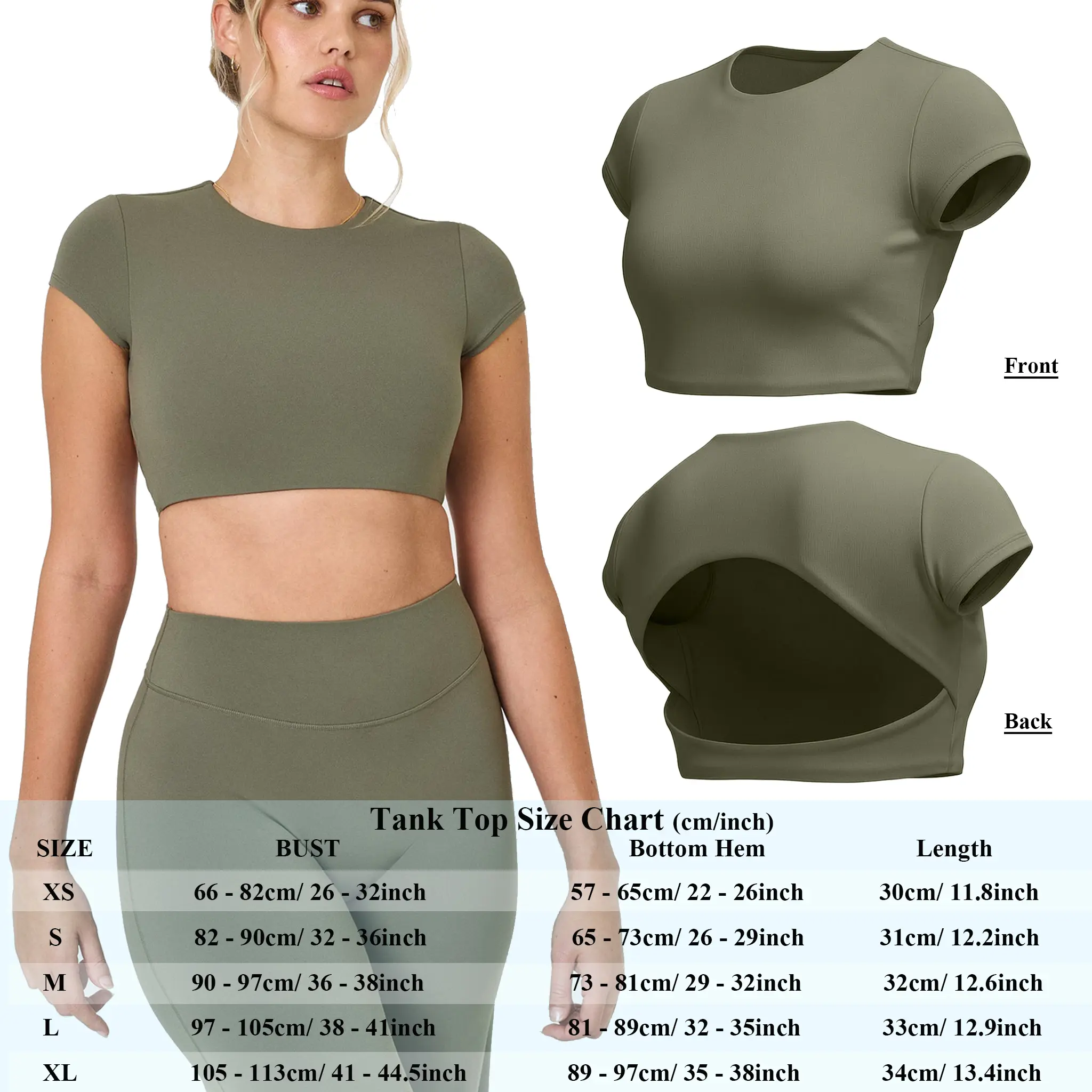 Olive Green Cap Sleeve Crop Top