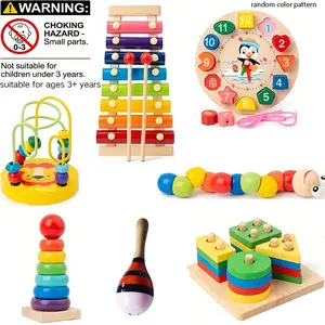 Wooden Shape Sorter Toy, 4 or 7 Counts/set Colorful Stacking Toy, Early Education Shape Sorter Toy, Educational Toy for Kids, Blocks Toys, Building Blocks