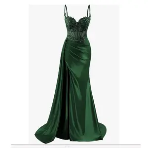 Women Strapless Long Satin Prom Dress Elegant Evening Gown Sexy Formal Ball Gown Special Occasion Party Dress Fabric Womenswear  Peng