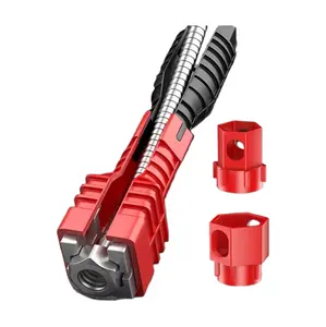 multi-functional faucet wrench tool 24-in-1 with non-slip handle and extended rod, suitable for pipe/drain/faucet repair and home plumbing DIY installation