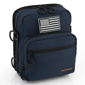 Oumurs Motorcycle Handlebar Bag - Universal American Flag 1680D Water-Resistant Sissy Bar Front Fork Storage Accessory for Harley Cruiser Softail Dyna Sportsters Dirt Bike