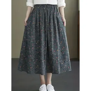 Ditsy Elegant  Floral Print Casual Skirt For Summer & Spring, Women's Clothing