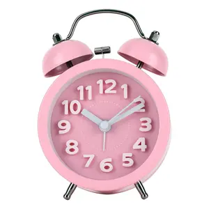 3D Digital Creative Alarm Clock with Raised Dial Texture Stylish Metal Alarm Clock with Silent Night Light Table Clock