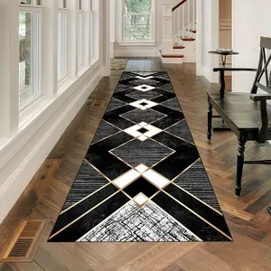 Geometric Pattern Kitchen Mat, Non-slip Soft Decorative Carpet, Creative Kitchen Carpet, Villa Corridor Long Carpet, Machine Washable Balcony Carpet, Kitchen Runner Rug, Modern Runner Rug