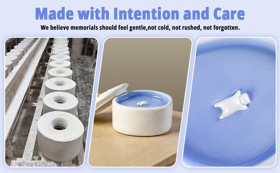 Pet Urn for Cat or Dog Ashes, Ceramic Keepsake Urn with Dual-Layer Design, Pet Memorial Cremation Remembrance Box Pet Urn for Cat or Dog Ashes, Ceramic Keepsake Urn with Dual-Layer Design, Pet Memorial Cremation Remembrance Box