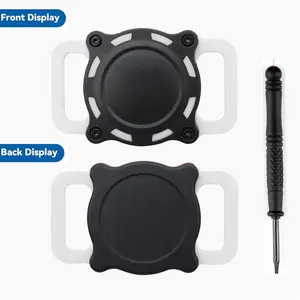 Waterproof Airtag Dog Collar Holder, Shockproof, Ultra-Durable, Plastic & Silicone Pet Case for Air Tags, Protective Collar