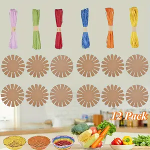 12 Set Basket Weaving Kit Introductory Sewing for Beginners,Creative Woven Bowl Suitable for Youngers Arts and Crafts Project