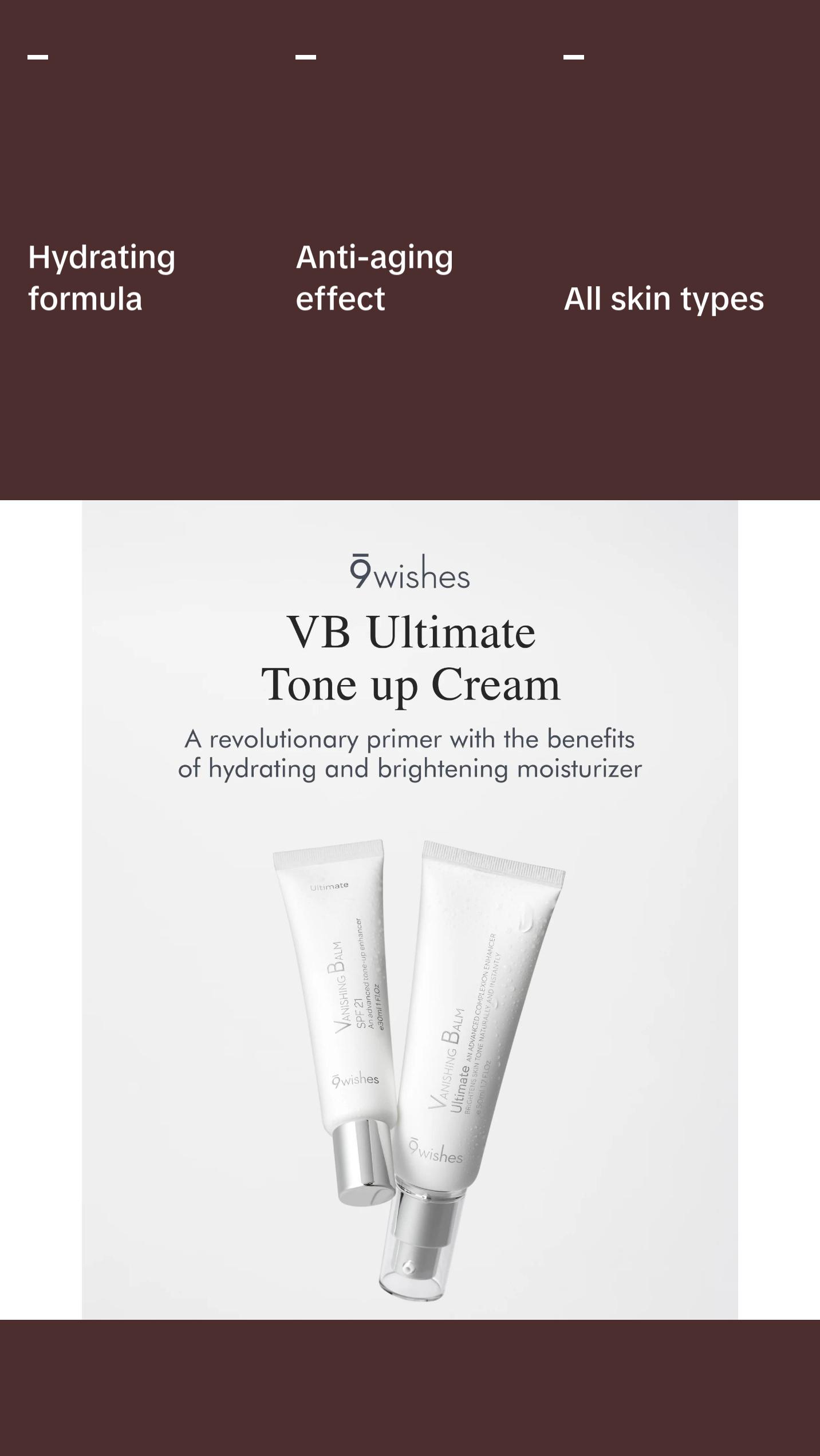 9 Wishes VB Ultimate Tone-Up Cream (1.7 Fl. Oz.) Makeup Primer, Hydrating Face Moisturizer, Barrier Strenghtening 9 Wishes VB Ultimate Tone-Up Cream (1.7 Fl. Oz.) Makeup Primer, Hydrating Face Moisturizer, Barrier Strenghtening