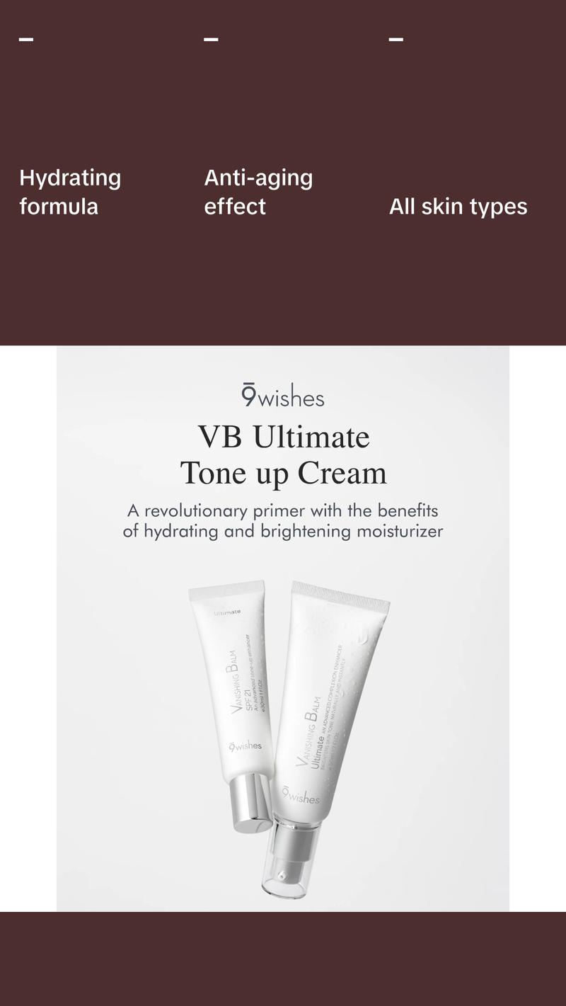 9 Wishes VB Ultimate Tone-Up Cream (1.7 Fl. Oz.) Makeup Primer, Hydrating Face Moisturizer, Barrier Strenghtening