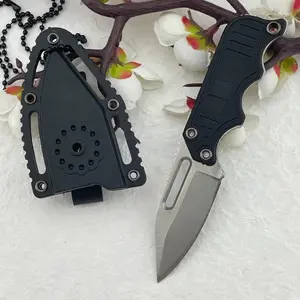 Mini Compact Full Tang Fixed Blade Knives Lightweight Pocket EDC Necklace Knife Covenient Fishing Tools Outdoor Camping Hiking Best Gifts