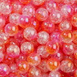 16mm  Beads 100 count &Yellow Crackel Focal Bead Beadable Chunk Bubblegum Beads for DIY Crafting Necklace Bracelet  Making  (&Yellow)
