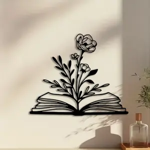 1pc Unique Book Metal Wall Art, Unique Book Statue Mural, Perfect for Living Room, Bedroom, Room Decor, Modern Home Decor, Christmas Decor, Ideal Gift for Book Lovers weird home decor