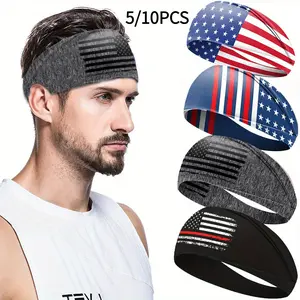 5/10 sports headbands, elastic sweat-absorbing headbands, men's outdoor fitness running headscarves
